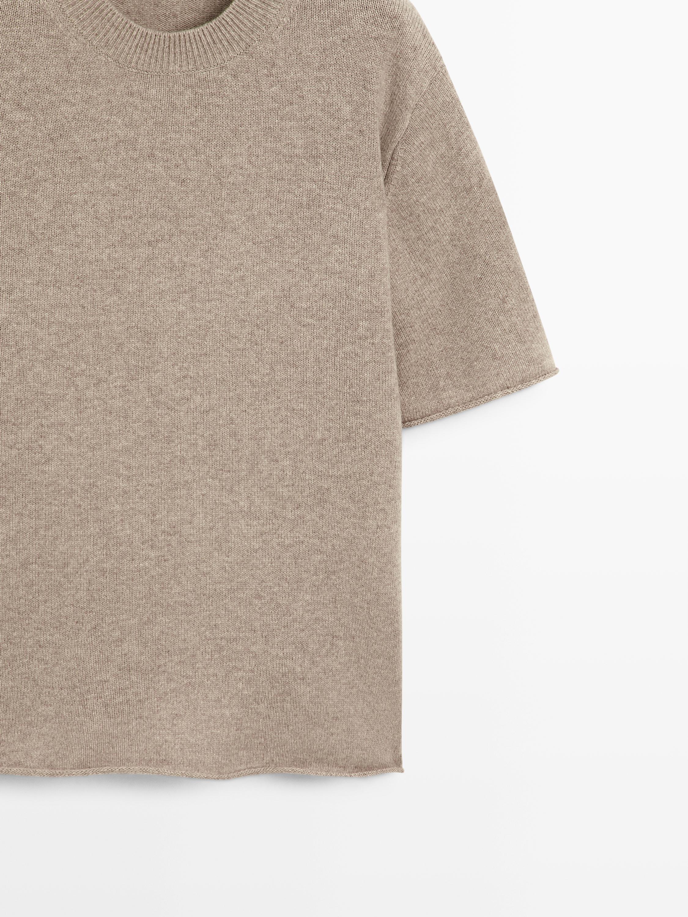 100% wool oversize short sleeve sweater